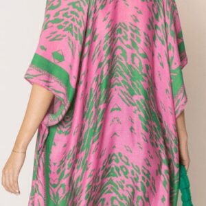 Animal Print Kimono – Fuschia