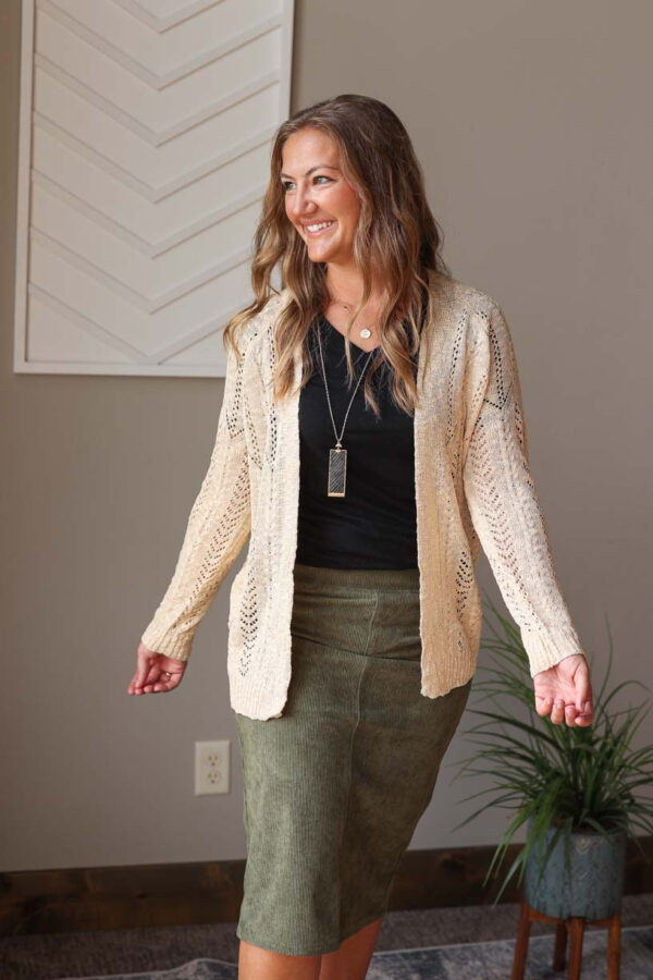 Apricot Open Front Cardigan