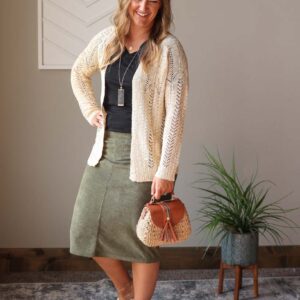 Apricot Open Front Cardigan