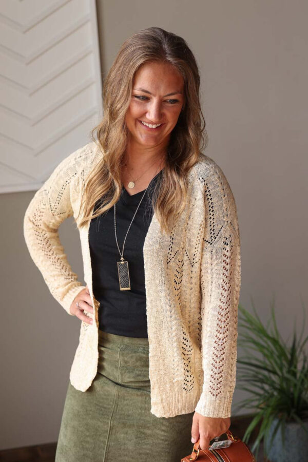 Apricot Open Front Cardigan