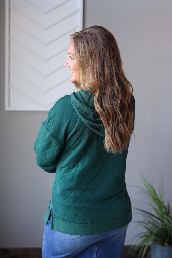 Emerald Green Quilted Patchwork Hoodie