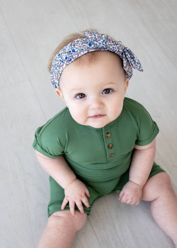 Henley Short Sleeve Romper – Watercress