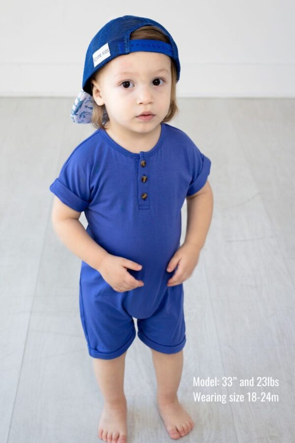 Henley Short Sleeve Romper – Marlin