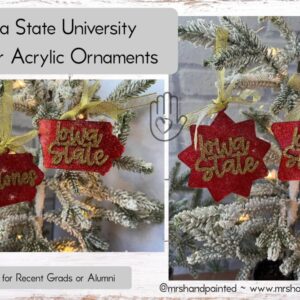 Glitter Acrylic Iowa State University Christmas Ornaments