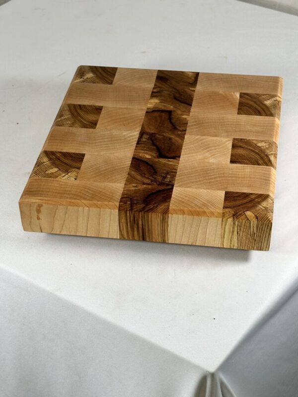 End Grain Maple and Hickory Cutting Board