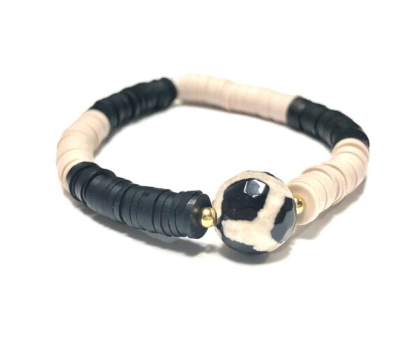 Handmade Black & Tan Giraffe Animal Print Stretch Bracelet