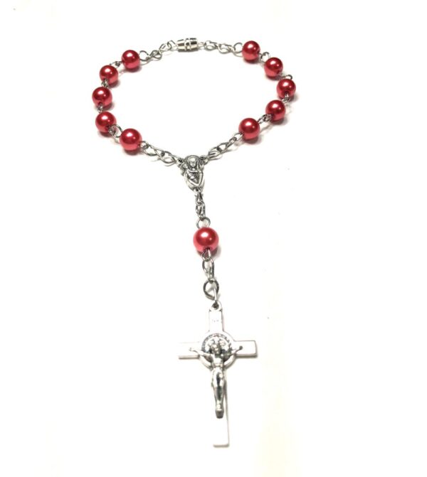 Handmade One Decade Red Car Rosary Catholic Gift