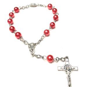 Handmade One Decade Red Car Rosary Catholic Gift