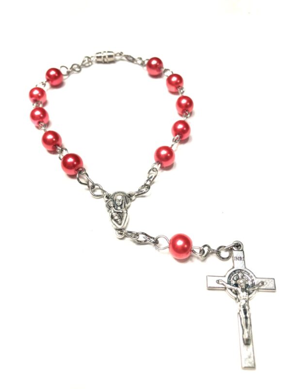 Handmade One Decade Red Car Rosary Catholic Gift