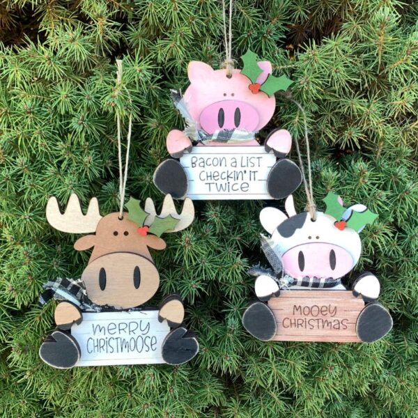 Barn Yard Christmas Ornaments