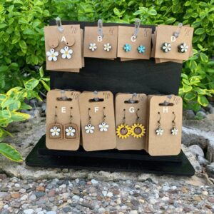 Wooden Daisy Earrings