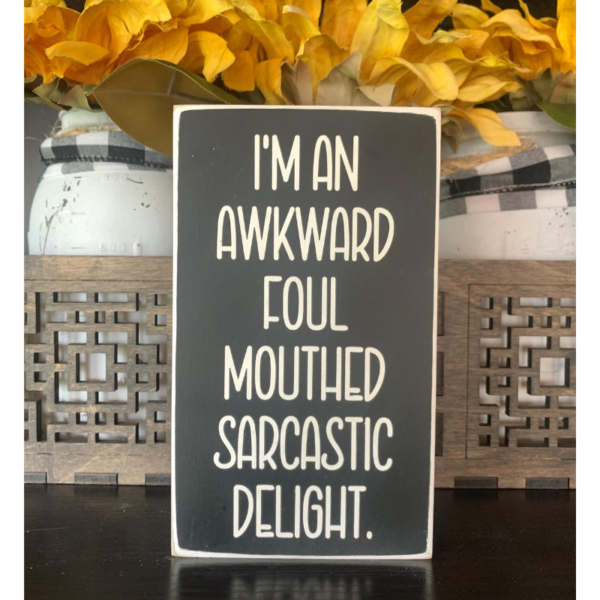 I’m An Awkward Foul Mouthed Sarcastic Delight Funny Sign