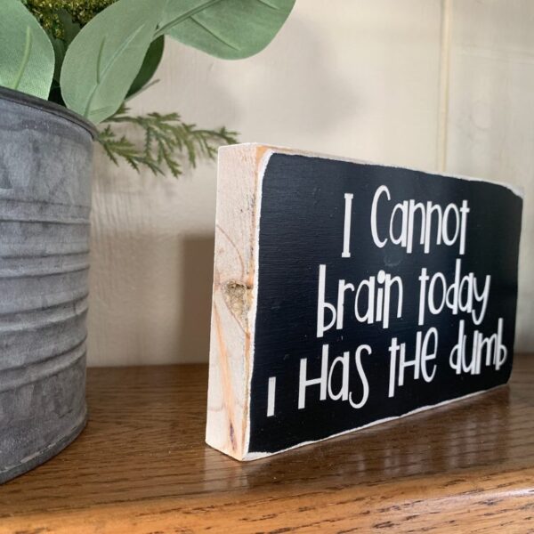 I Cannot Brain Today Sign