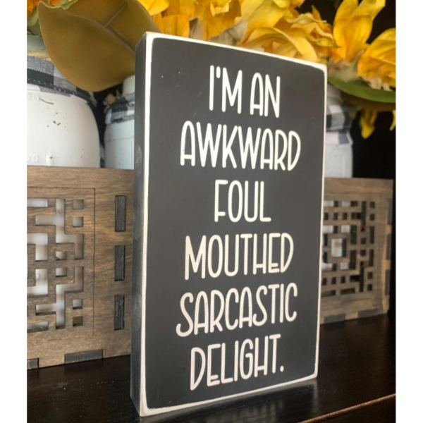 I’m An Awkward Foul Mouthed Sarcastic Delight Funny Sign