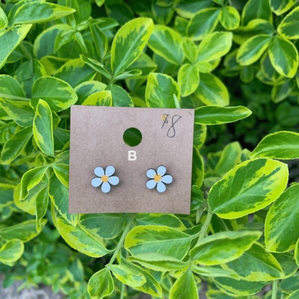 Wooden Daisy Earrings