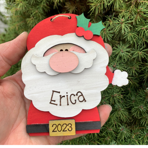 Wooden Santa & Snowman Ornament