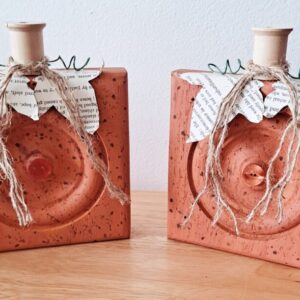 Orange, square wooden pumpkins