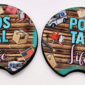 “Postal Life” Mail Carrier Car Coasters Set of 2