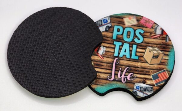 “Postal Life” Mail Carrier Car Coasters Set of 2