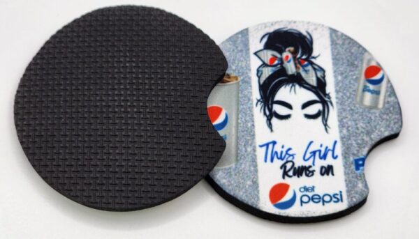 Car Coasters Set of 2 This Girl Runs on Diet Pepsi