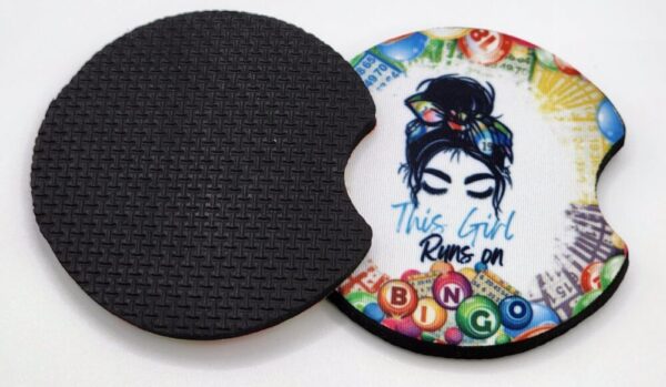 Car Coasters This Girl Runs on Bingo Set of 2 Absorbent