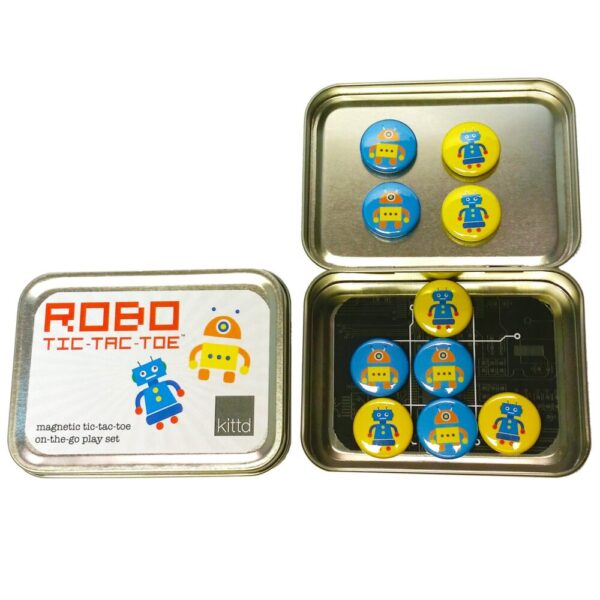 ROBO Tic-Tac-Toe On-the-Go Kids Travel Game Play Set