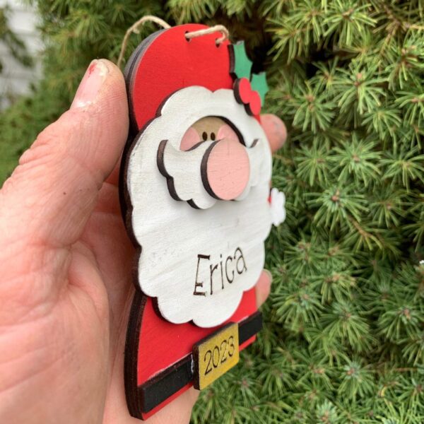 Wooden Santa & Snowman Ornament