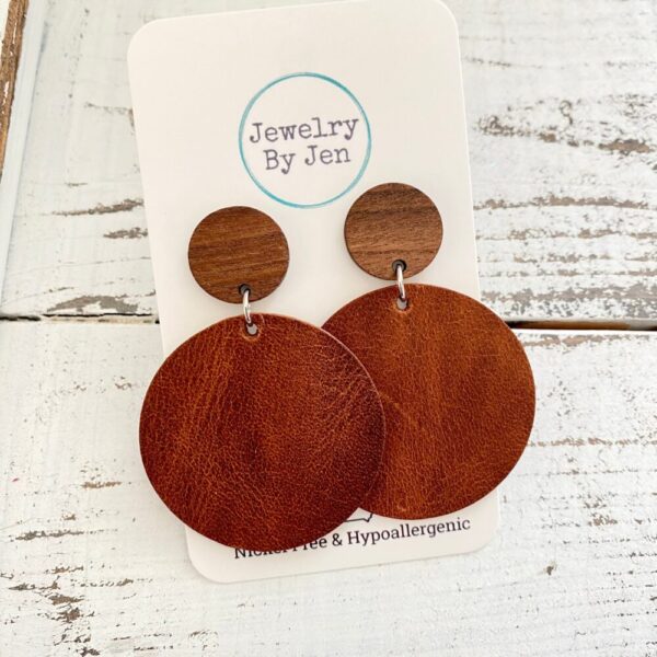 Wood Stud Earring: Brown