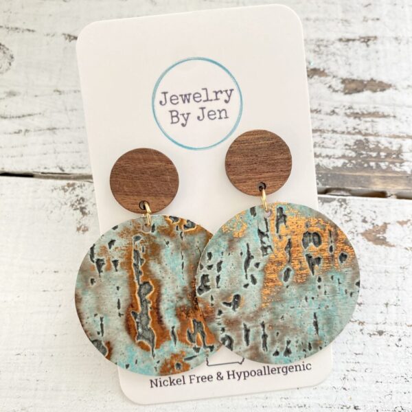 Wood Stud Earring: Turquoise Wildwood