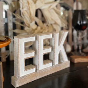 Halloween Carved “EEk” on Base