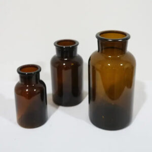 Dark Amber Medicine Bottle Bud Vases Apothecary Jars