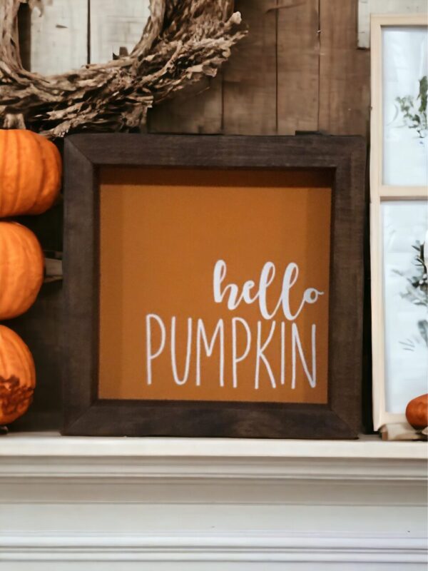 Hello Pumpkin Farmhouse Mini Sign | Fall Decor | Pumpkin Decor | Farmhouse Signs