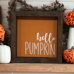 Hello Pumpkin Farmhouse Mini Sign | Fall Decor | Pumpkin Decor | Farmhouse Signs