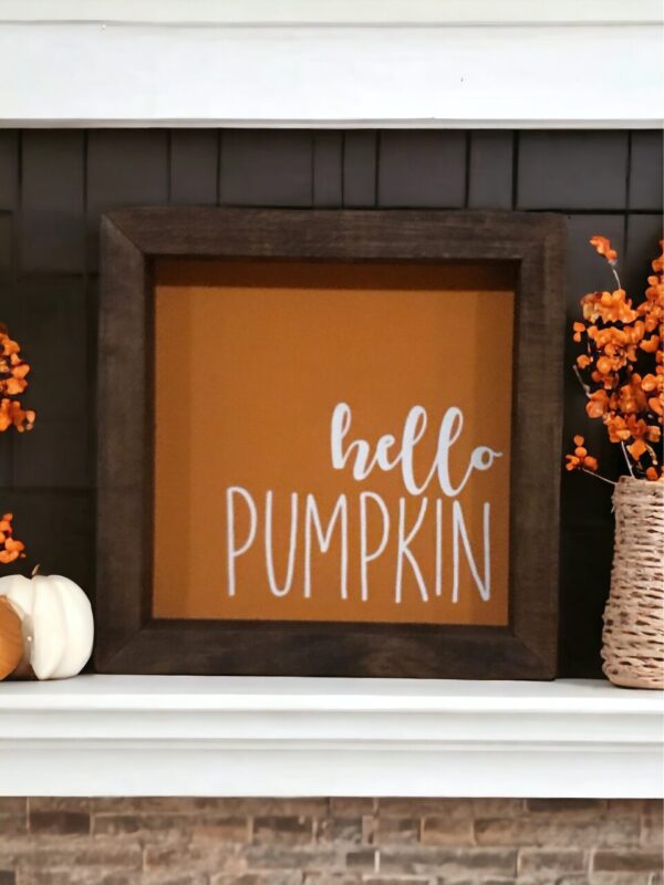 Hello Pumpkin Farmhouse Mini Sign | Fall Decor | Pumpkin Decor | Farmhouse Signs