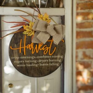 Harvest Front Door Sign | Fall Front Door Decor | Round Door Sign | Door Hanger | Fall Decor