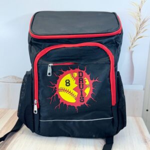 Personalized Softball Backpack Cooler | Softball Cooler | Hiking Cooler | Baseball Cooler | Lunch Cooler | Softball Gift | Travel Softball