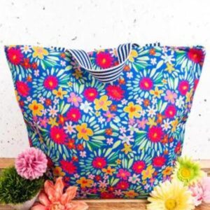 Blue Flower Blast Tote Bag