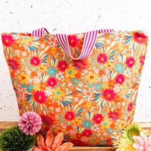 Orange Flower Blast Tote Bag