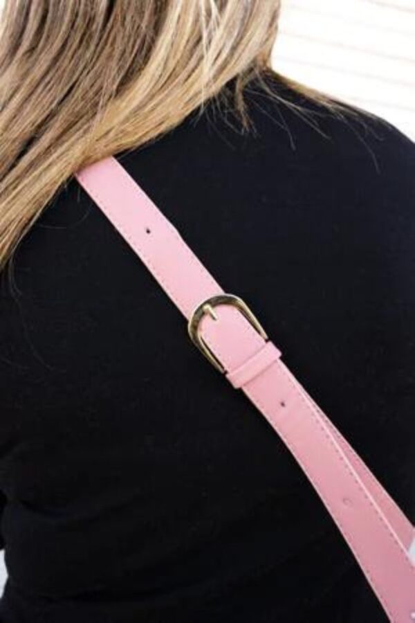 Pink Faux Leather Puffy Fanny Pack