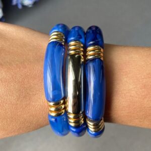 Acrylic Tube Bracelet Set – Blue