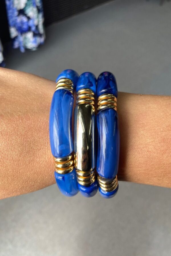 Acrylic Tube Bracelet Set – Blue