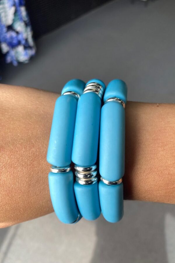 Acrylic Tube Bracelet Set – Light Blue