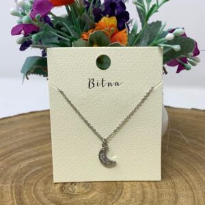 Silver Crescent Moon Necklace