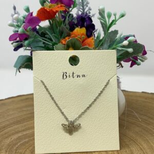 Silver Bee Pendant Necklace