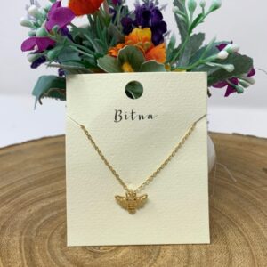 Gold Bee Pendant Necklace