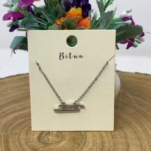 Silver Bar Pendant Necklace