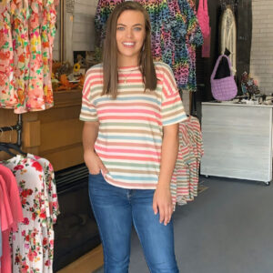 Striped Pastel Casual Tee