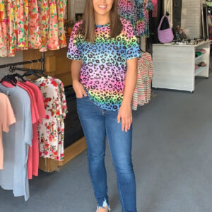 Rainbow Leopard Print Tee