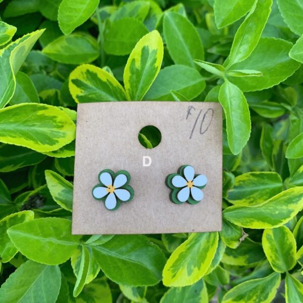 Wooden Daisy Earrings