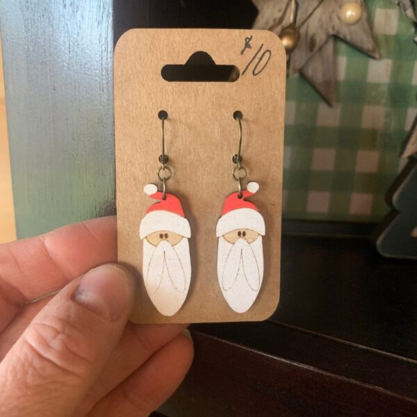 Wooden Christmas Earrings